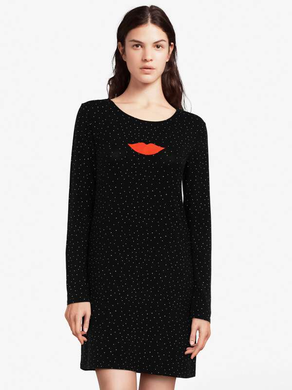 Noir Chemise de nuit - Lips 1